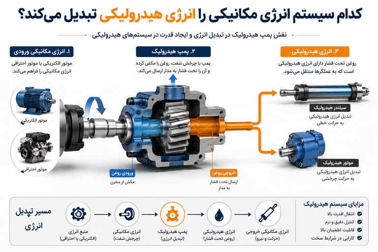 تبدیل انرژی مکانیکی به انرژی هیدرولیکی 1 تبدیل انرژی مکانیکی به انرژی هیدرولیکی کدام سیستم تبدیل انرژی مکانیکی را به انرژی هیدرولیکی انجام میدهد؟